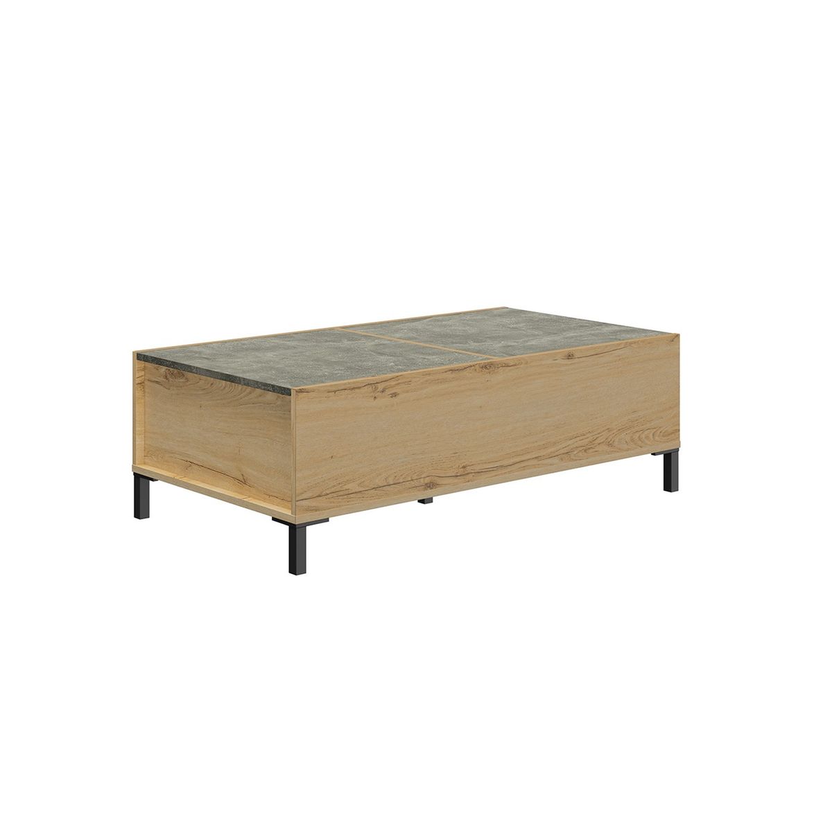 table basse avec plateaux coulissants locker - fabrication francaise