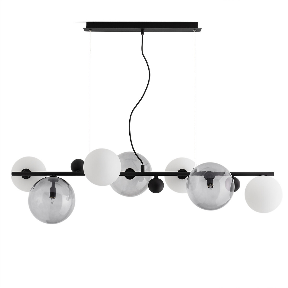 Bullesco Smoked Glass and Metal Ceiling Light