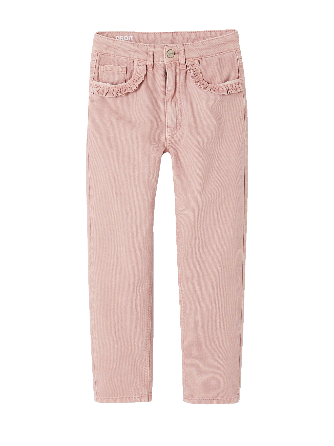 Pantalon droit MorphologiK Fille Tour de hanches Fin, VERTBAUDET