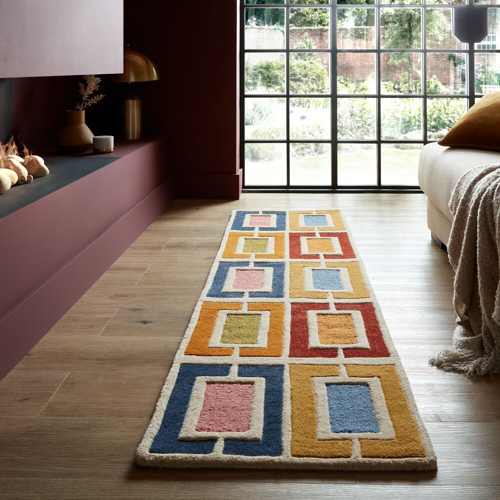 Tapis en laine de couloir BLOCKS RETRO, FLAIR RUGS