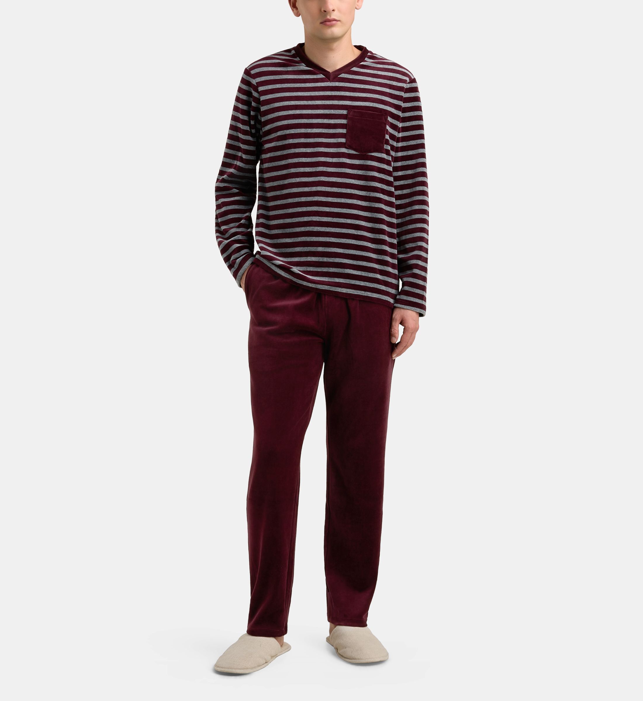 Ensemble pyjama long doker velours ras, GALERIES LAFAYETTE