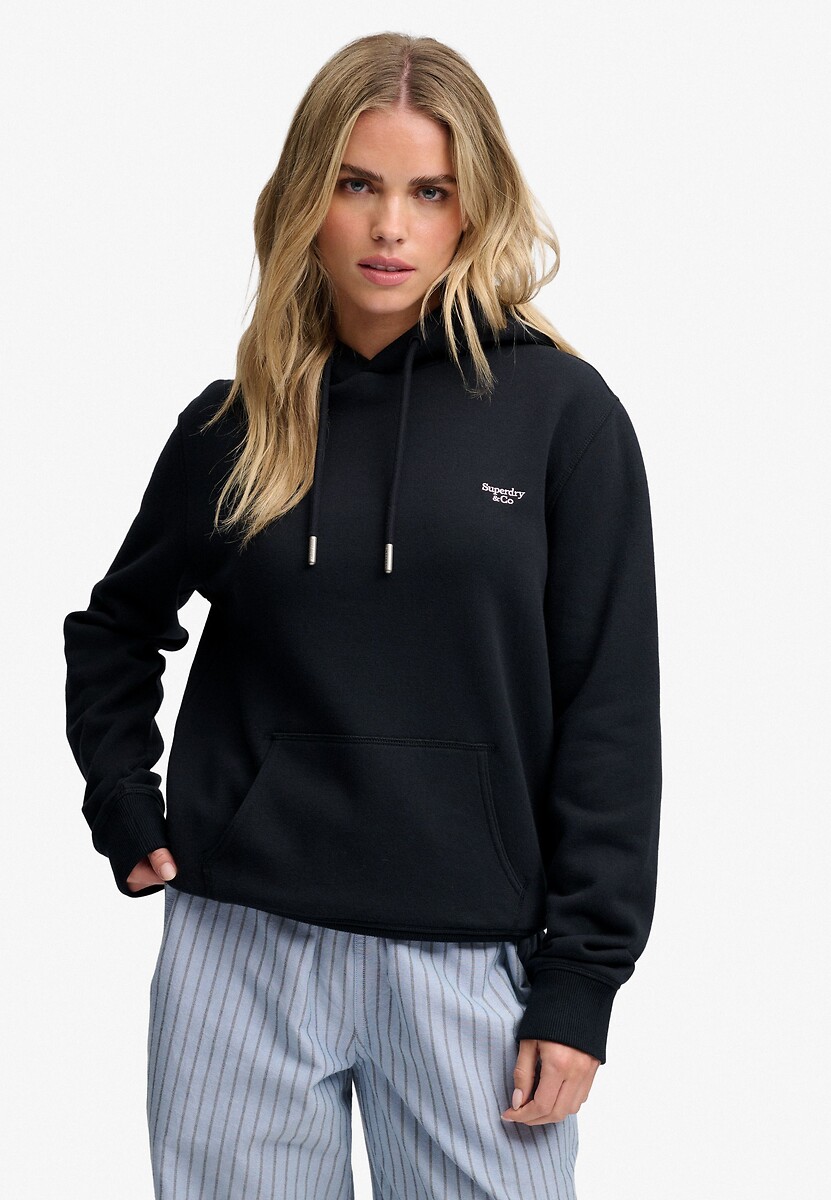 Sweat à capuche avec logo brodé Signature, SUPERDRY