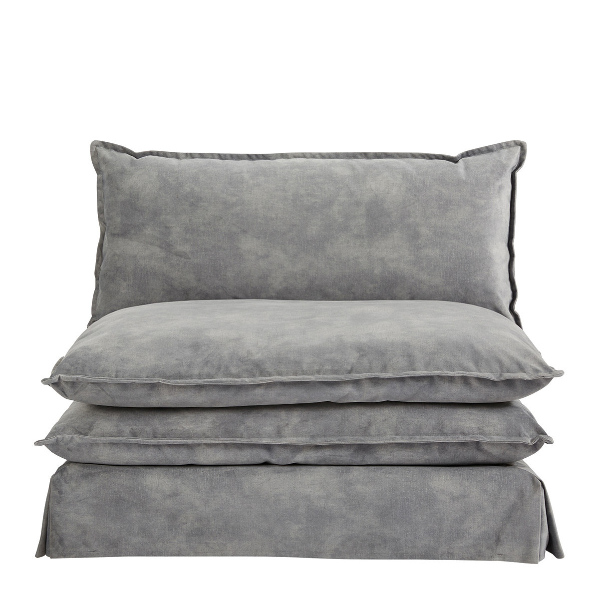 Fauteuil velours - Gris clair, BLANC D’IVOIRE