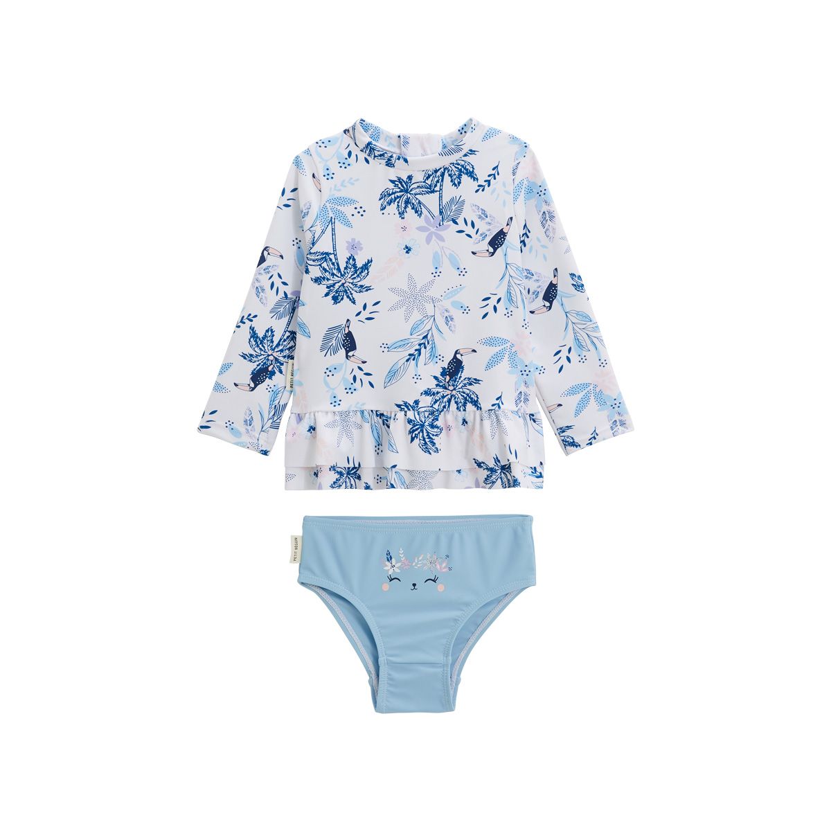 Maillot De Bain Une Pièce Enfant Fleuri Avec Volants - Polyamide/élasthanne - Pour Plage, Piscine - 10