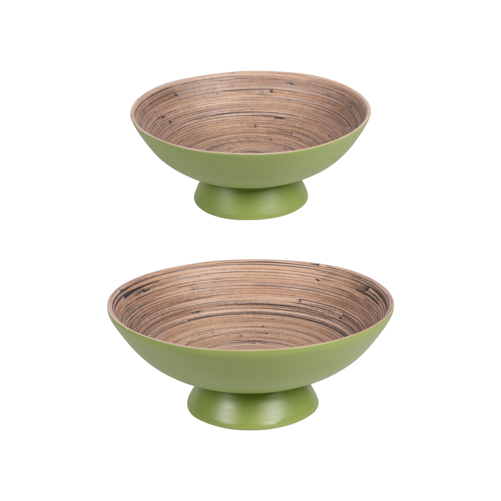 Set de 2 coupes sur pied Bambou  es 30 et 25 cm, TABLE PASSION
