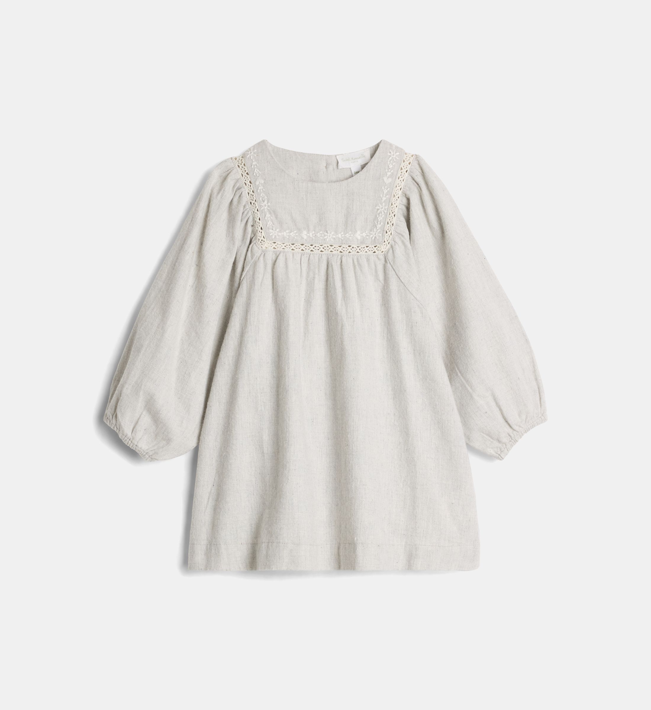 Robe trapèze vanille en flanelle de coton bio, CADET ROUSSELLE