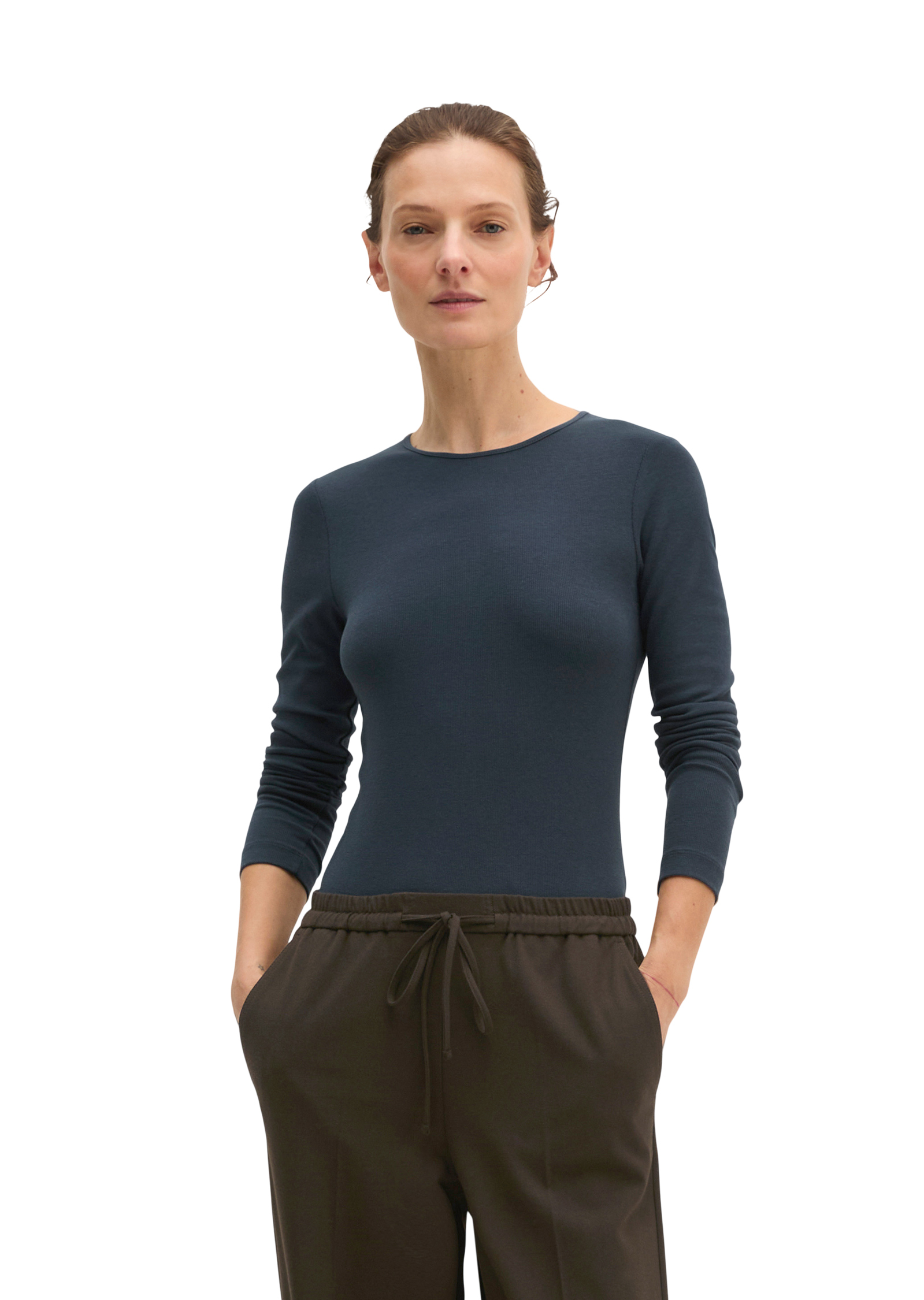 T-shirt long régulier en mélange de TENCEL™ modal et de coton, MARC O'POLO