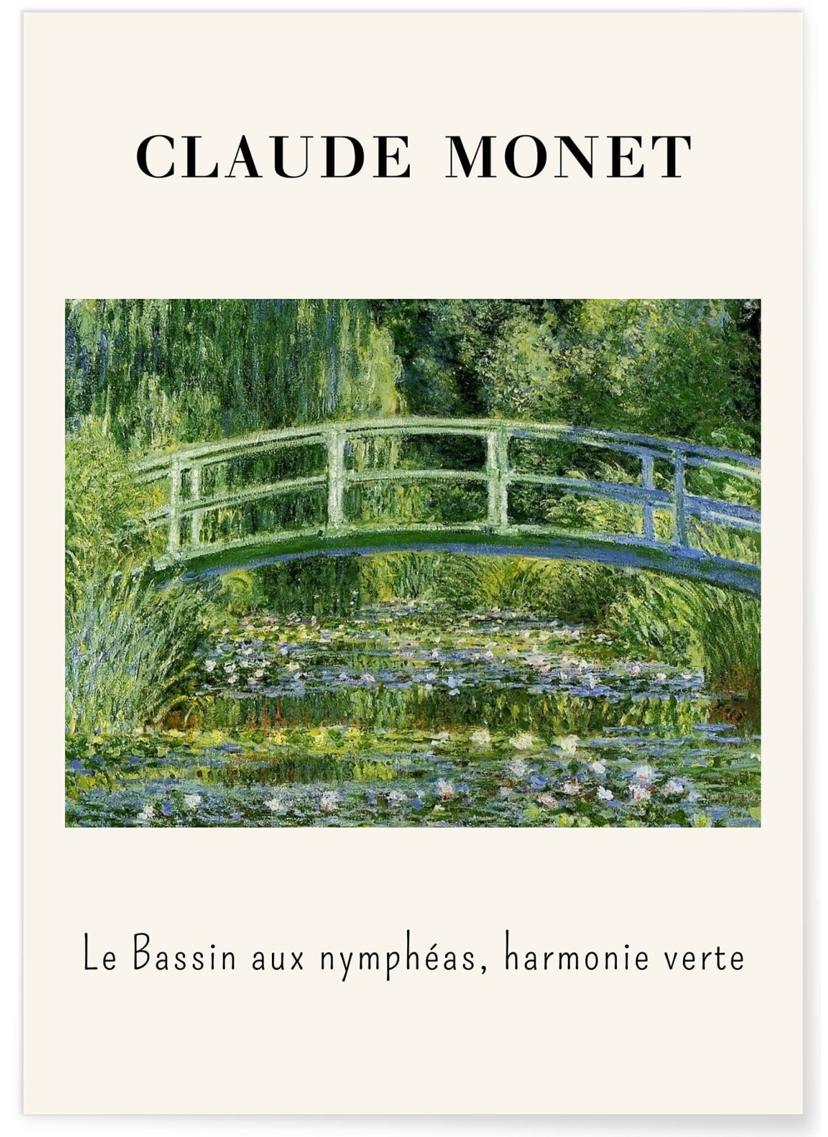 Affiche Claude Monet - Le Bassin aux Nymphéas, Harmonie Verte, L'AFFICHERIE