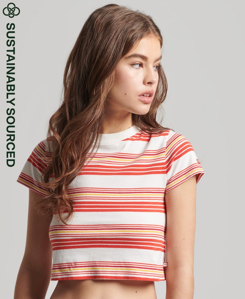 T-shirt court Vintage en coton bio, SUPERDRY
