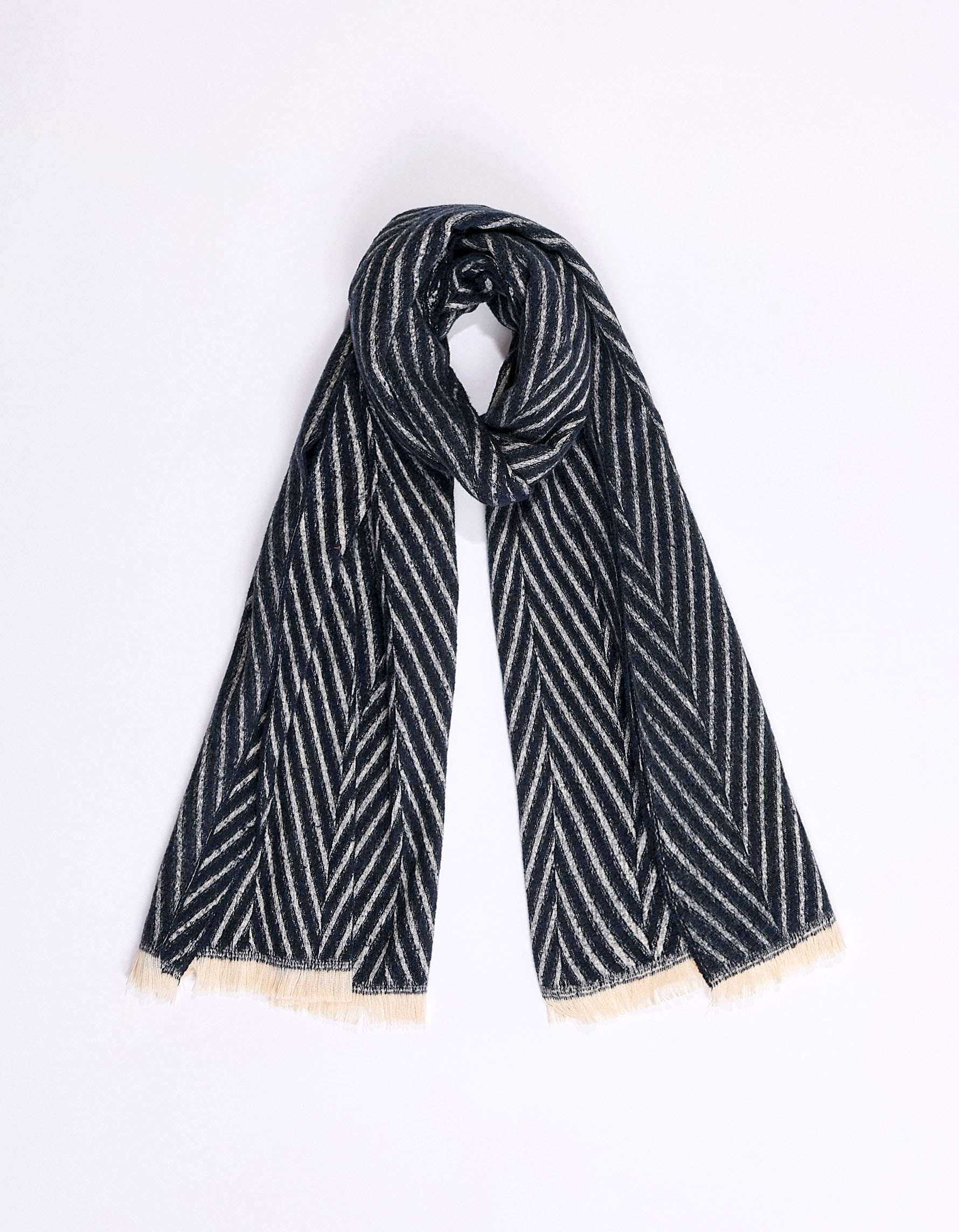 Écharpe chevron à franges HAMIDA, LA FIANCÉE