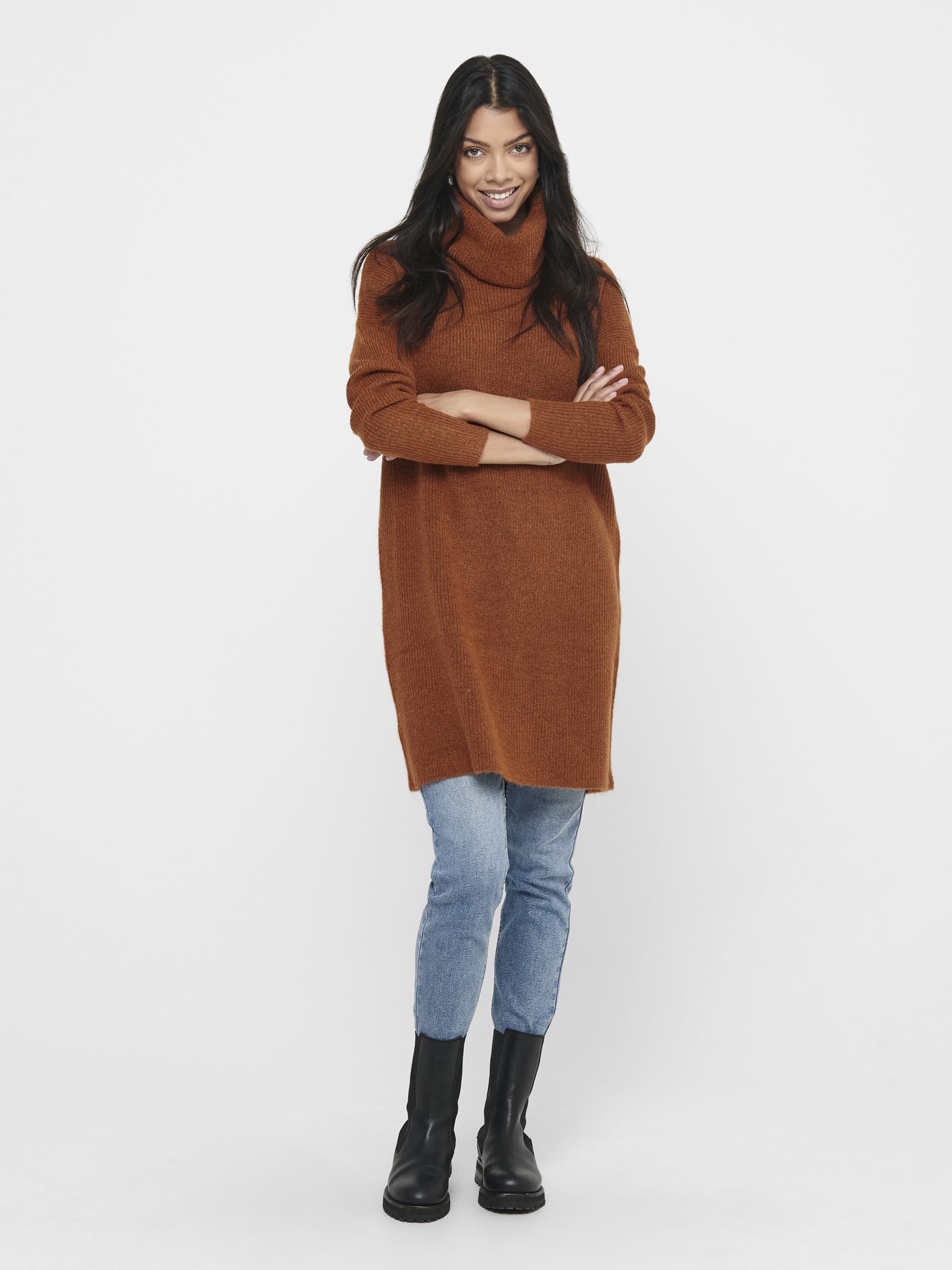 Robe pull col roule grosse maille Only La Redoute