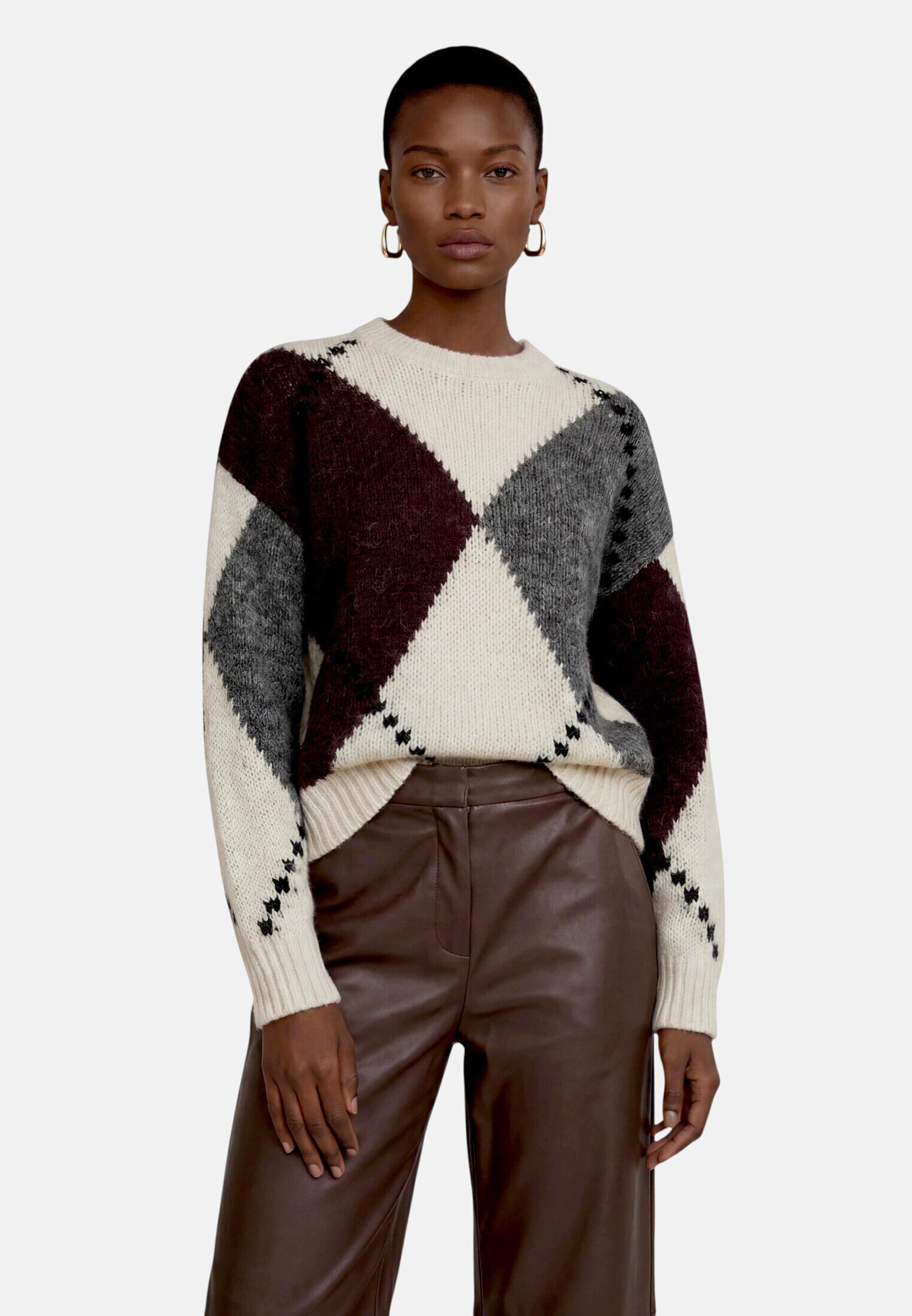 Pull-over en grosse maille à motif intarsia, ZERO