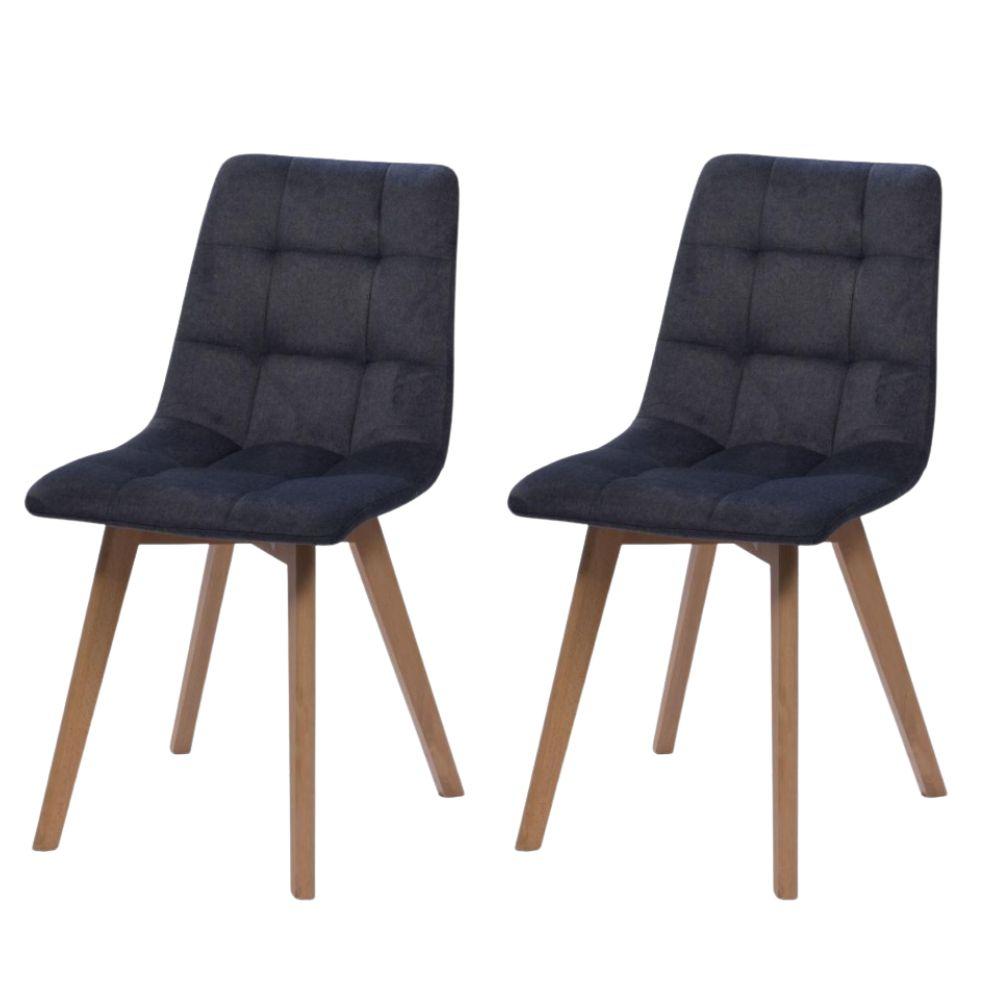 Chaise de salle à manger en tissu et métal Archibald (lot de 2), AMADEUS