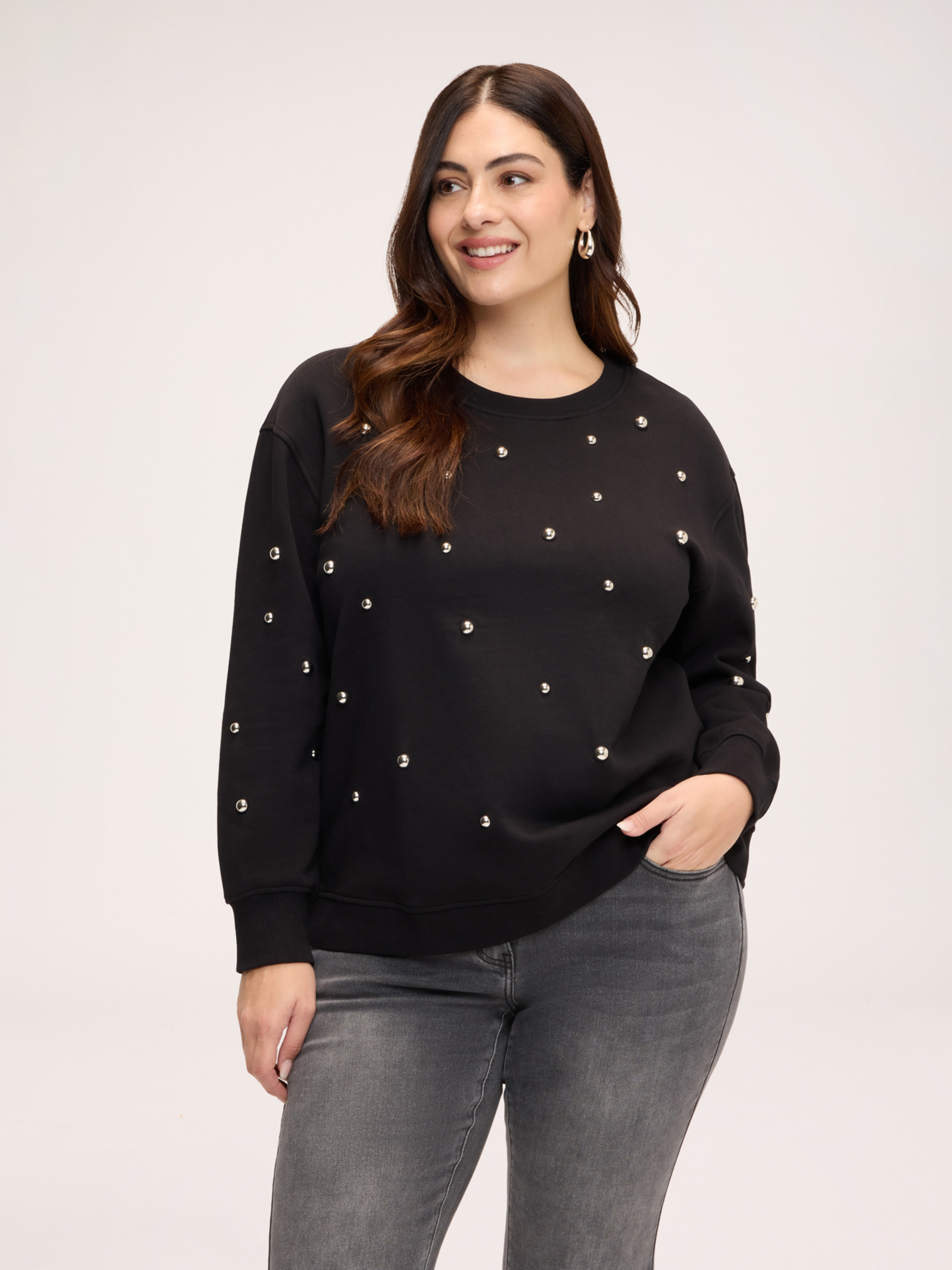 Sweat avec applications de perles, FIORELLA RUBINO