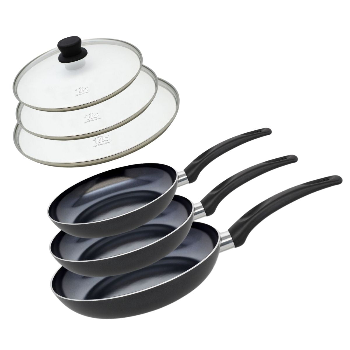 Lot 3 poêles de cuisson avec revêtement céramique sans PFAS, ELO