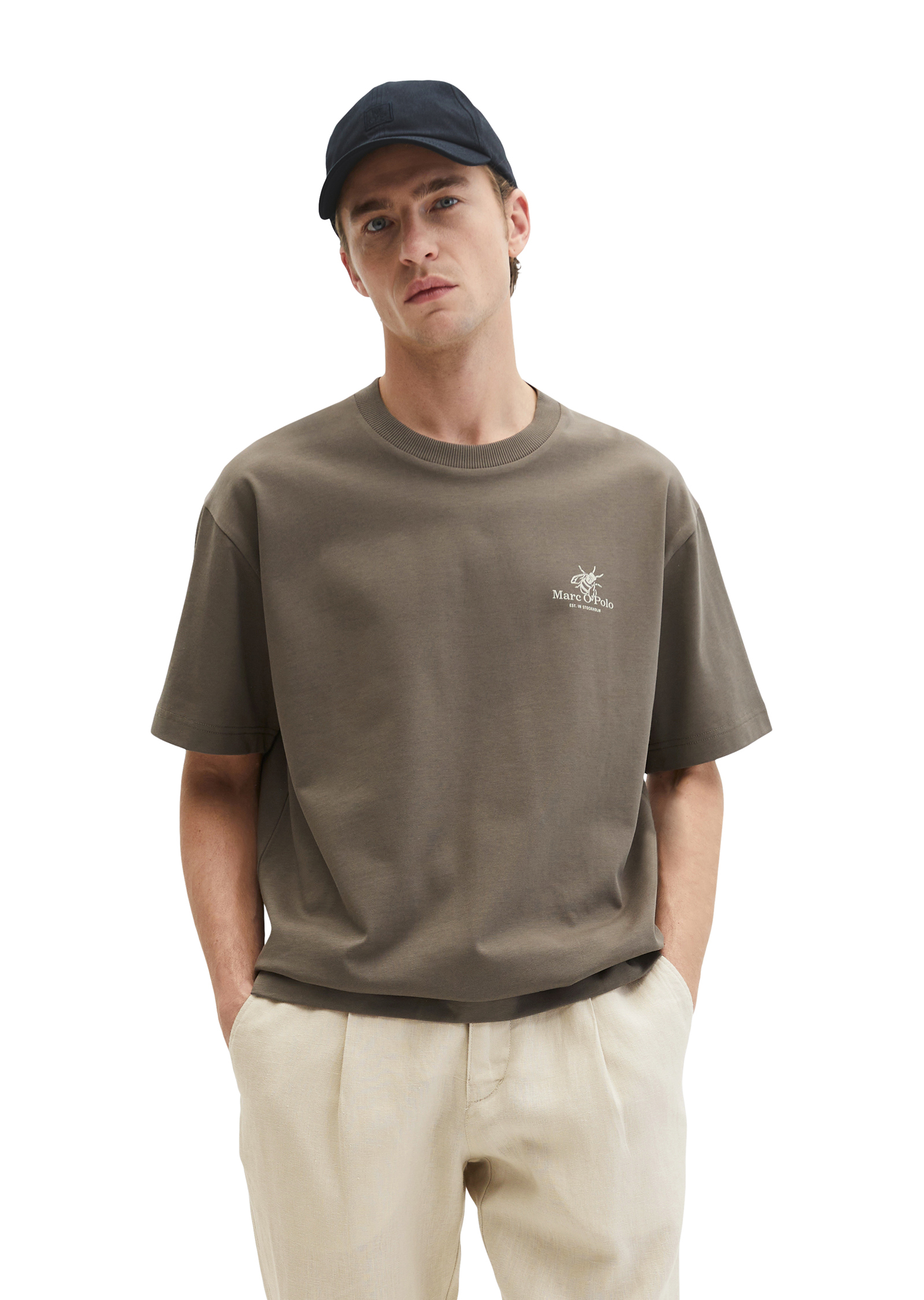 T-shirt loose avec impression dans le dos, MARC O'POLO
