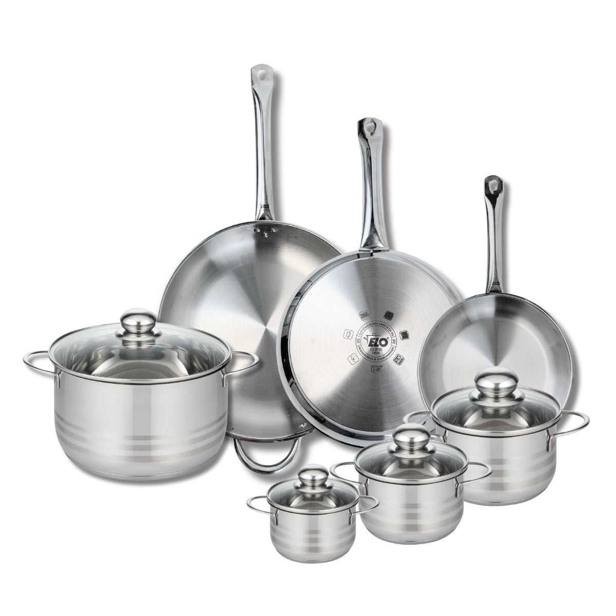 3 poêles 24/28/32cm + 4 faitouts 12/14/16/24cm PROFI BRILLANT, ELO