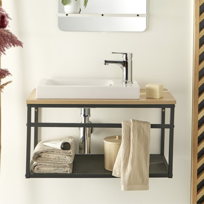 Meuble lave-mains grande largeur avec vasque résine 60cm WILO, MOB IN