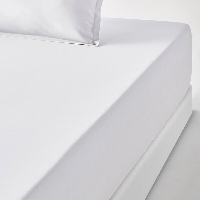 35cm 100% Cotton Percale 200 Thread Count Fitted Sheet - LA REDOUTE INTERIEURS