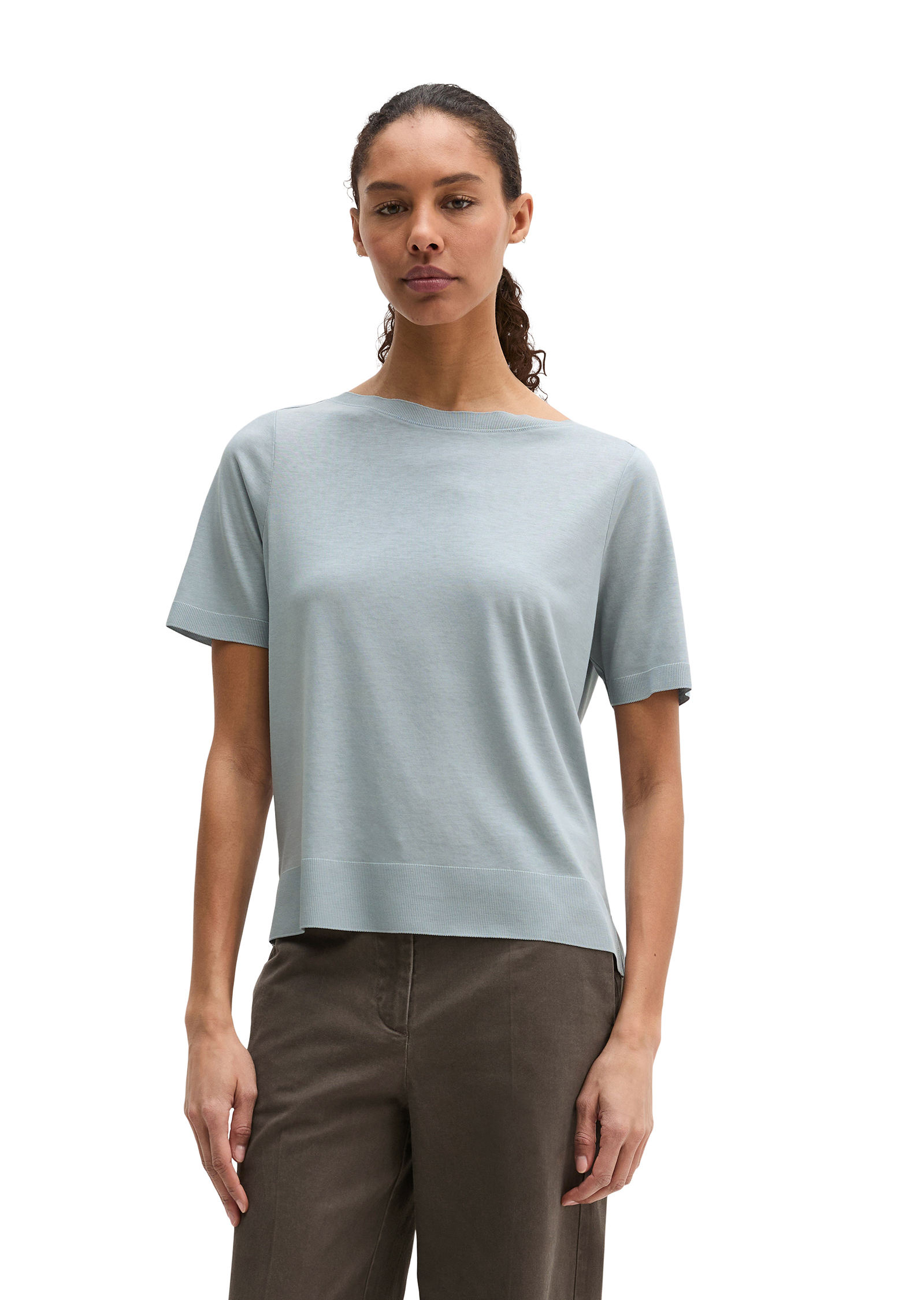 T-shirt de luxe régulier en mélange de TENCEL™ Lyocell et de coton, MARC O'POLO