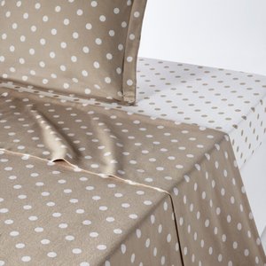 Clarisse Polka Dot 100% Cotton Flannel Flat Sheet LA REDOUTE INTERIEURS image