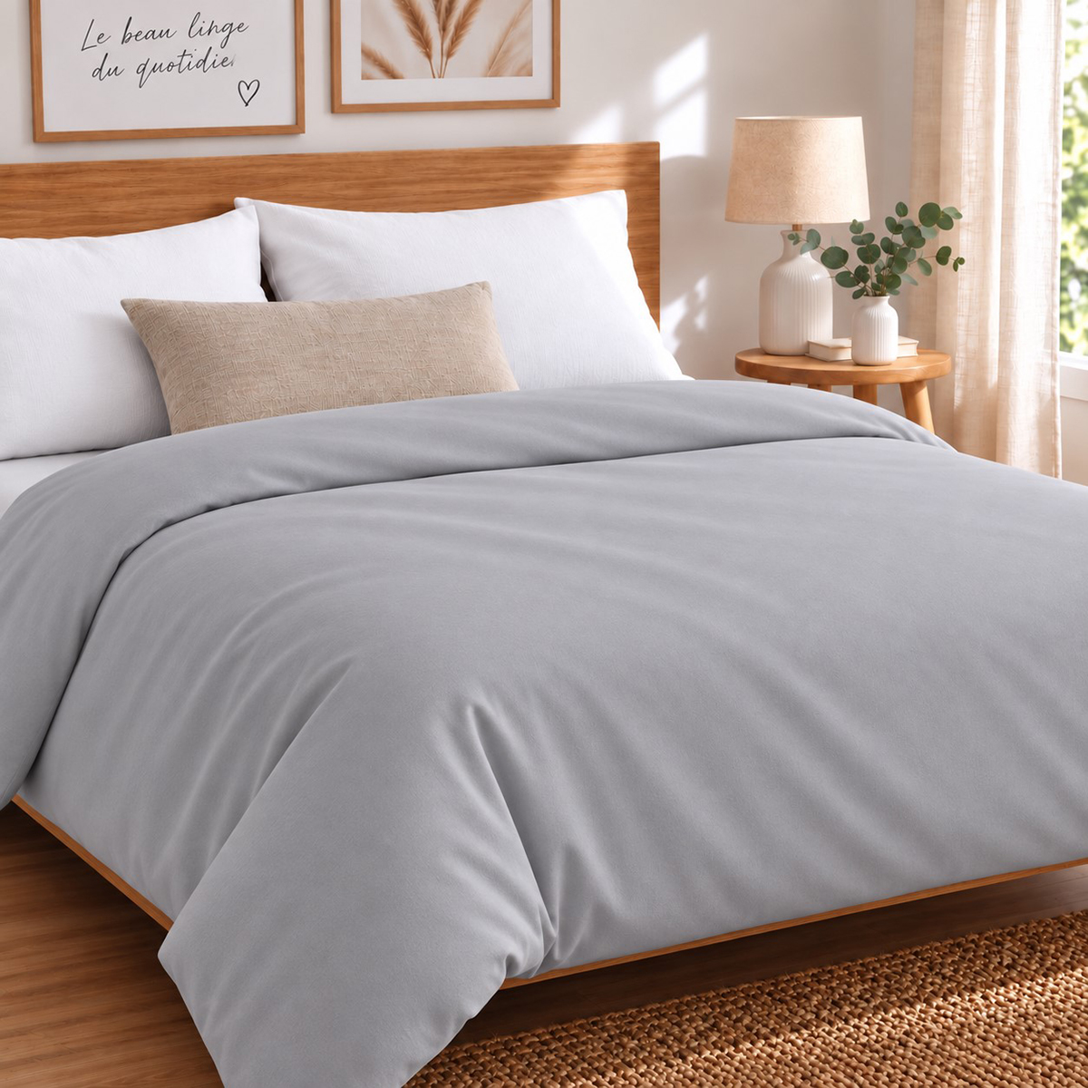 Housse de couette jersey extensible 100 % coton DOUCEUR, LINANDELLE