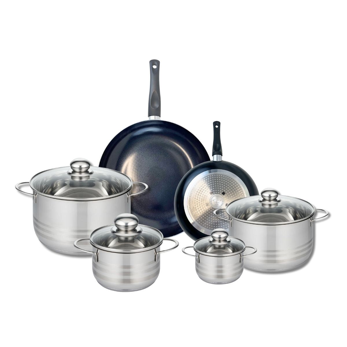 2 poêles 20/28cm + 4 faitouts 12/16/20/24cm PRIMA BRILLANT, ELO
