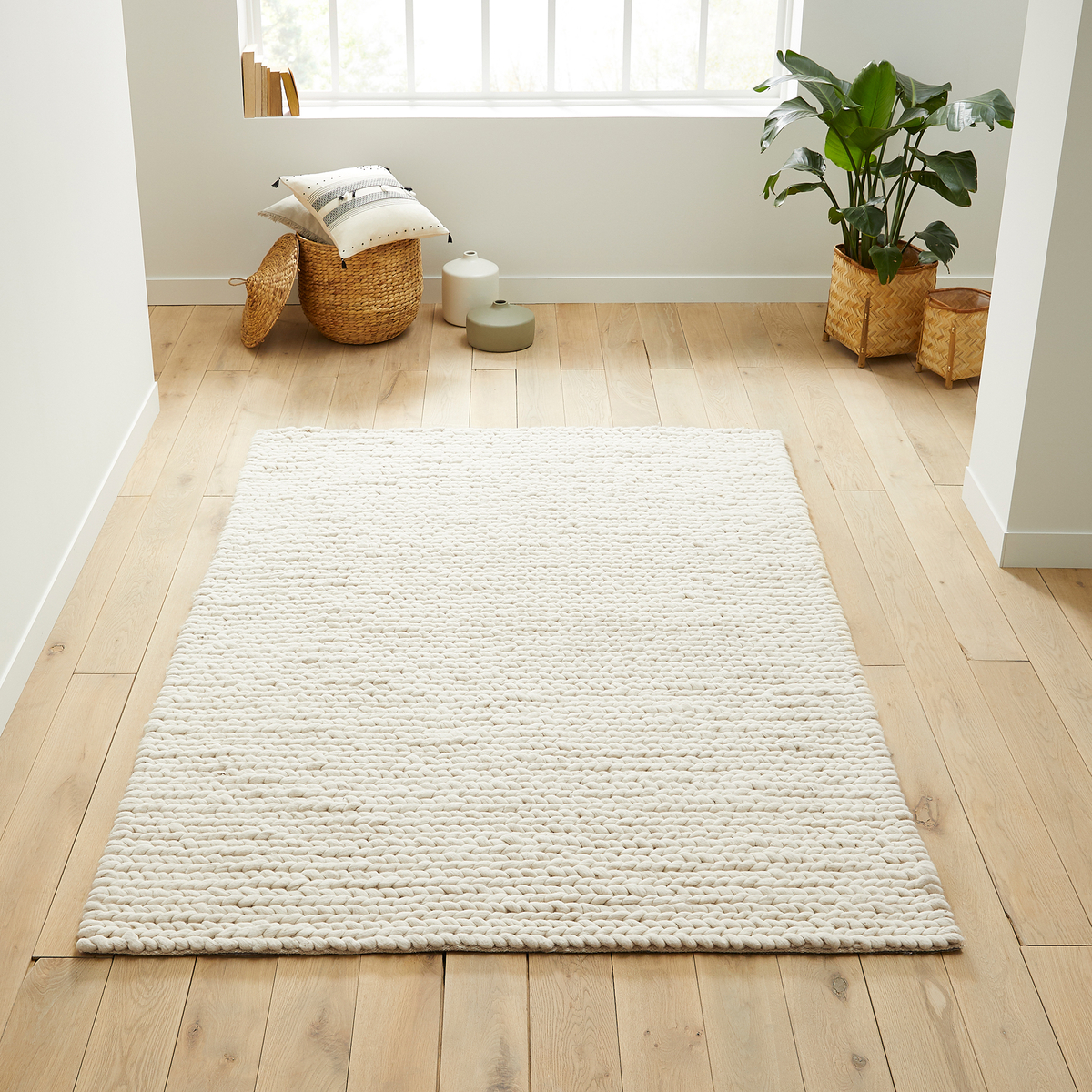 Tapis pure laine, Diano, effet tricot