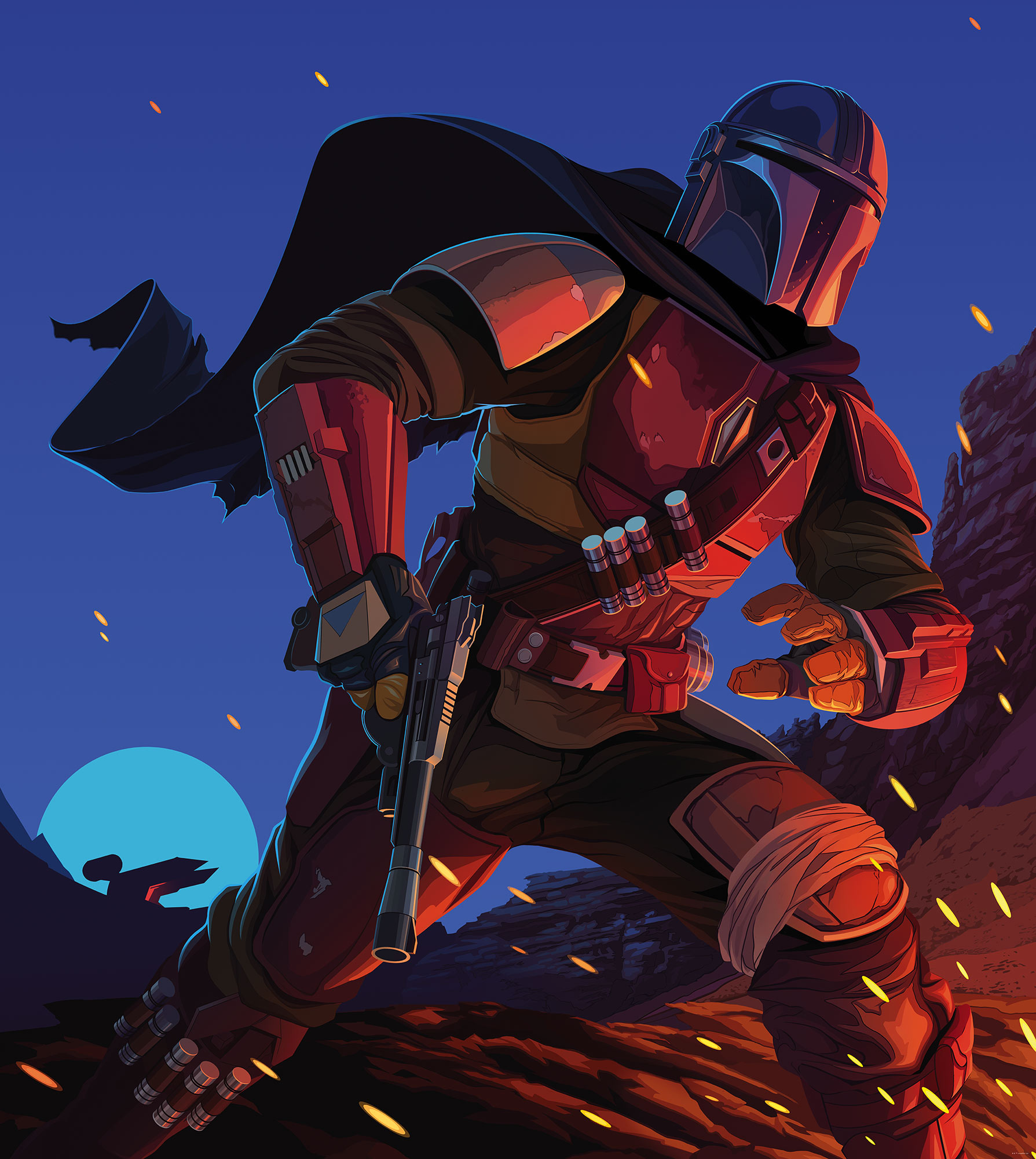 Papier peint Komar - Star Wars The Mandalorian Big Ambush - 250 x 280 cm, HEXOA