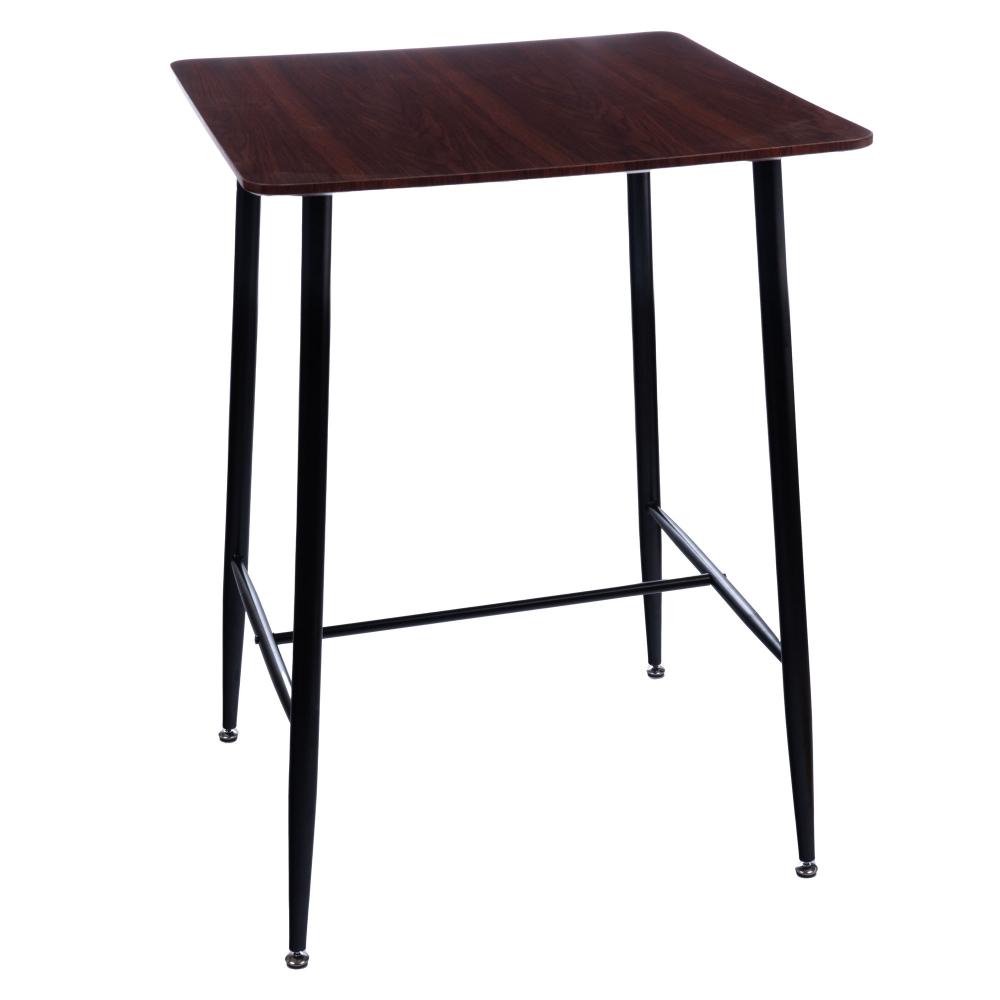 Table de bar carrée en bois et métal L80 cm Simba, AMADEUS