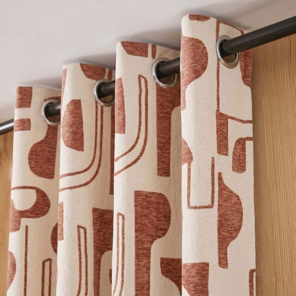 Rideau tissé jacquard motifs ethniques 140x240cm, ORNAMI