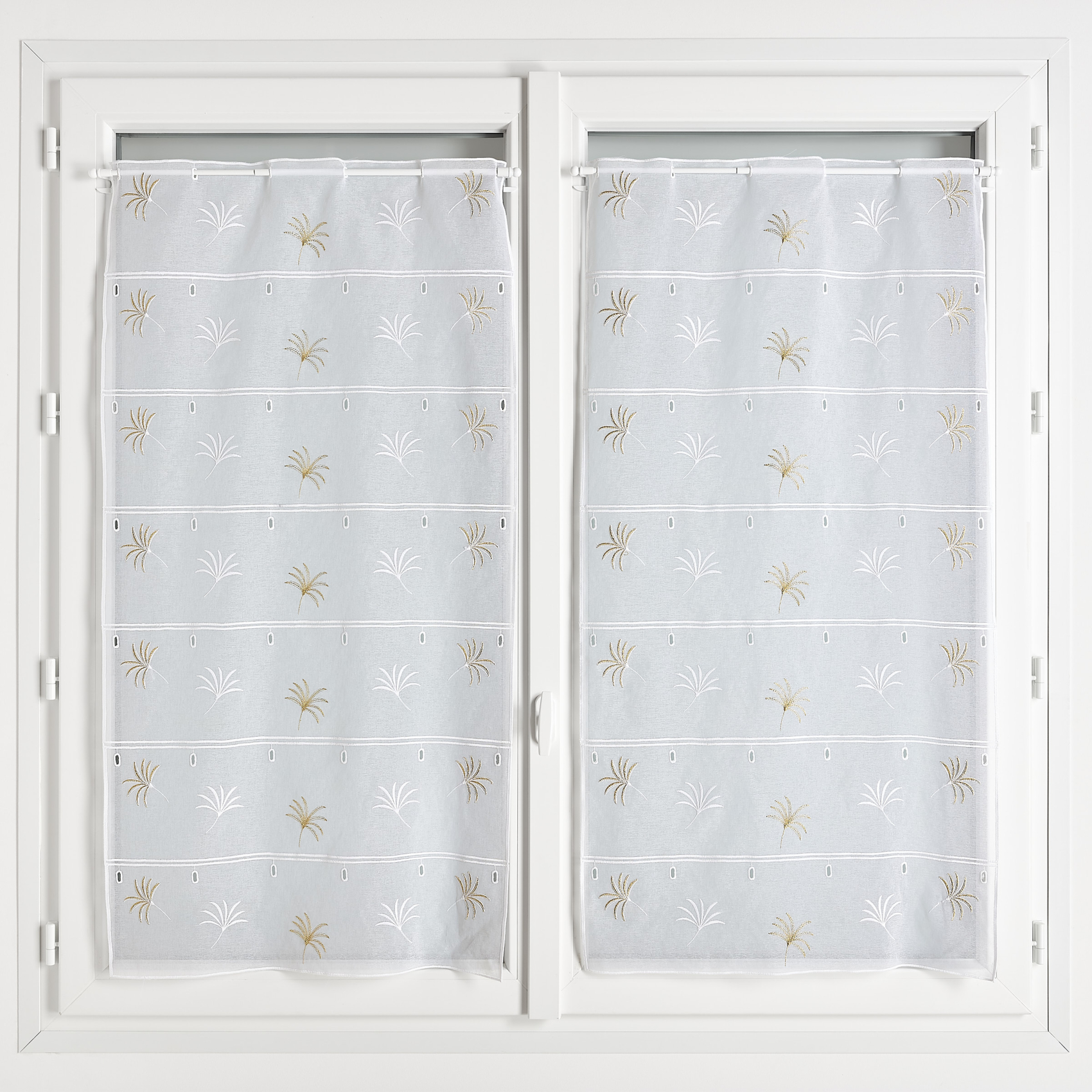 Modulable brodé avec motifs palmettes - QABANE, HOME MAISON