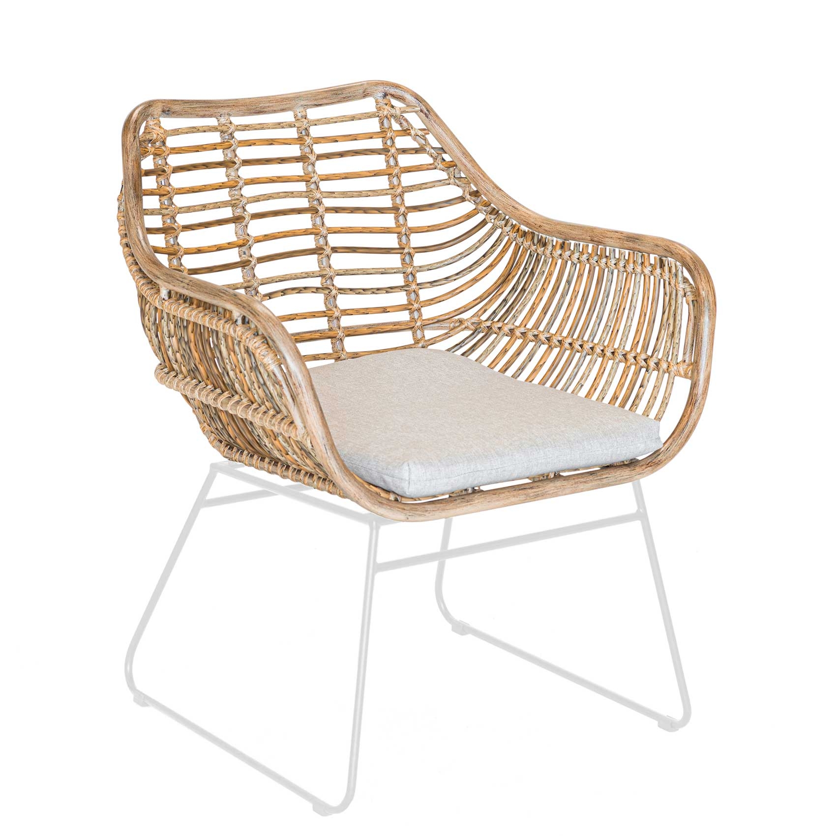 Set de 2 fauteuils en résine tressée imitation rotin, HOME MAISON