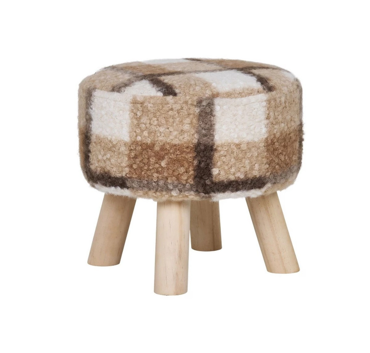Tabouret d'appoint en tissu bouclettes - ABERDEEN, HOUSE NORDIC
