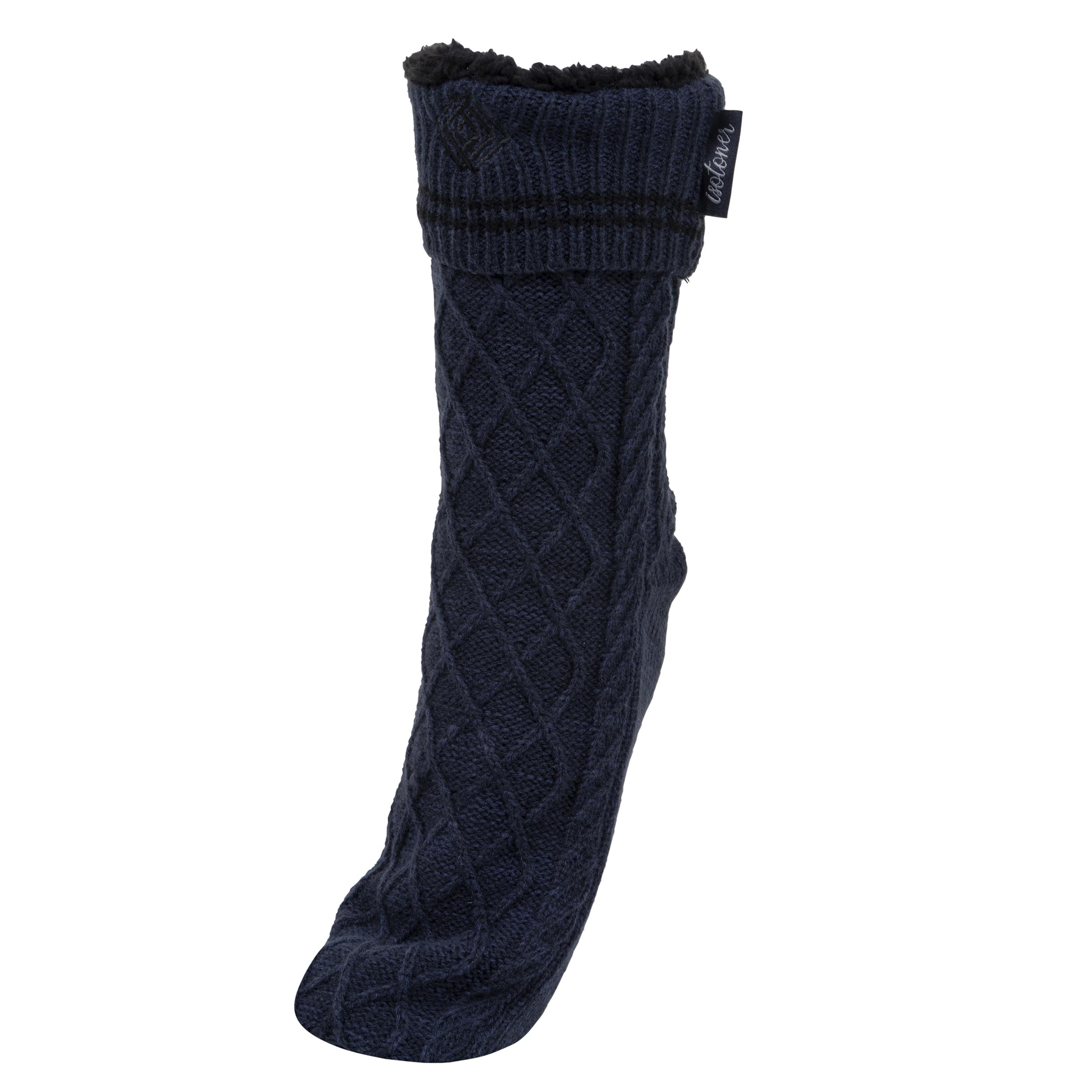Chaussettes d'intérieur maille torsadée, picots antidérapants, ISOTONER