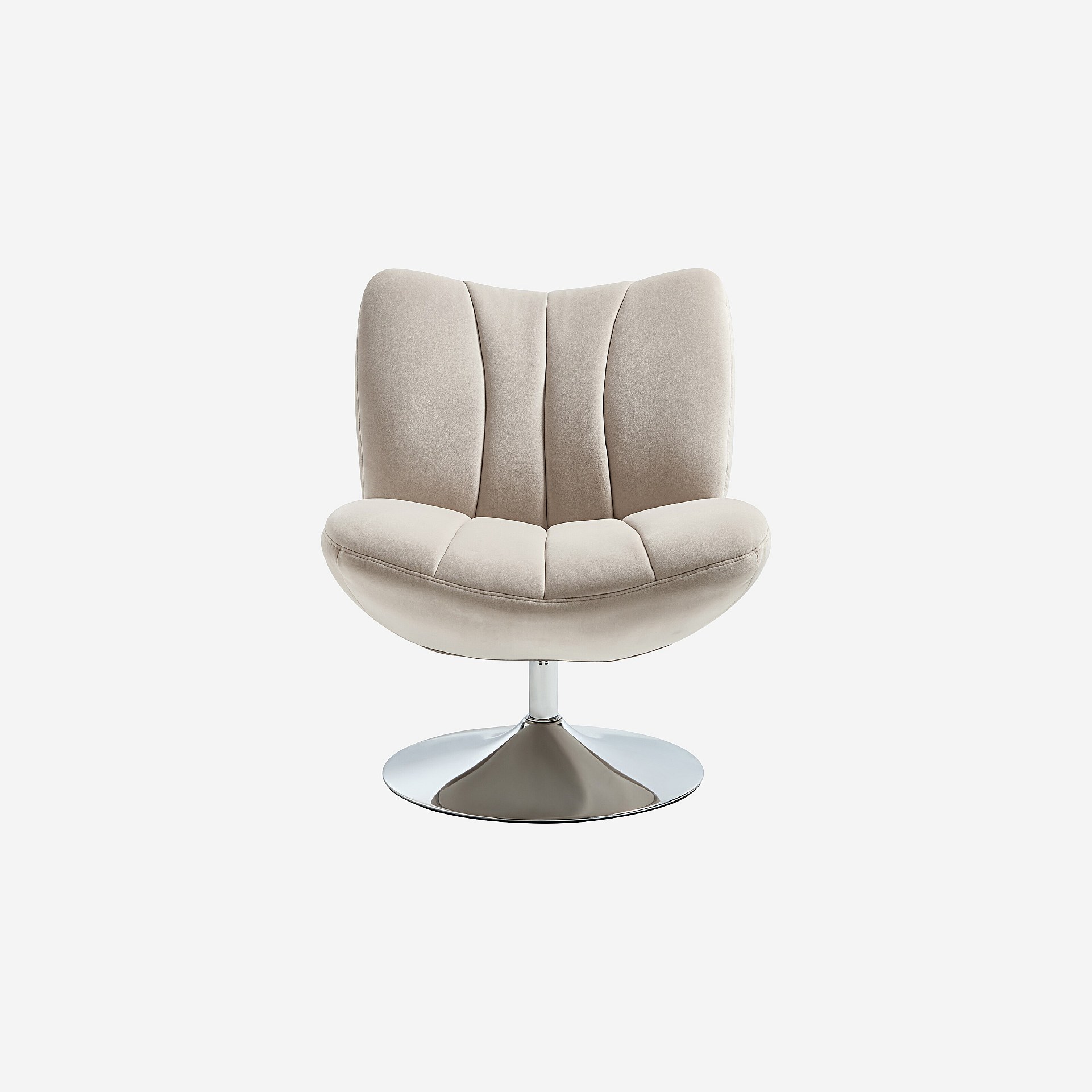 Fauteuil pivotant matelassé en tissu et métal chromé ANDREW, HABITAT