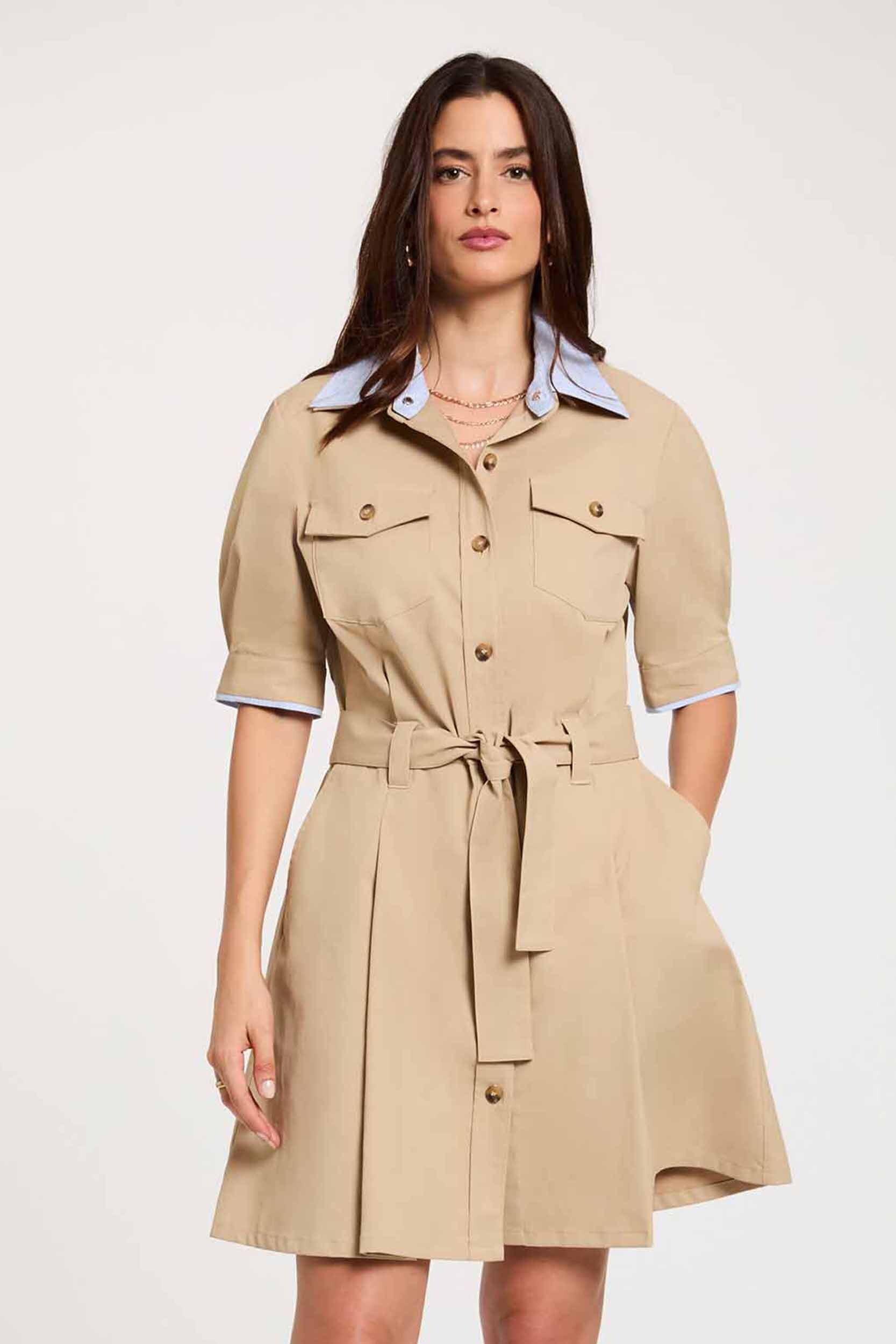 Robe courte col à revers, MORGAN