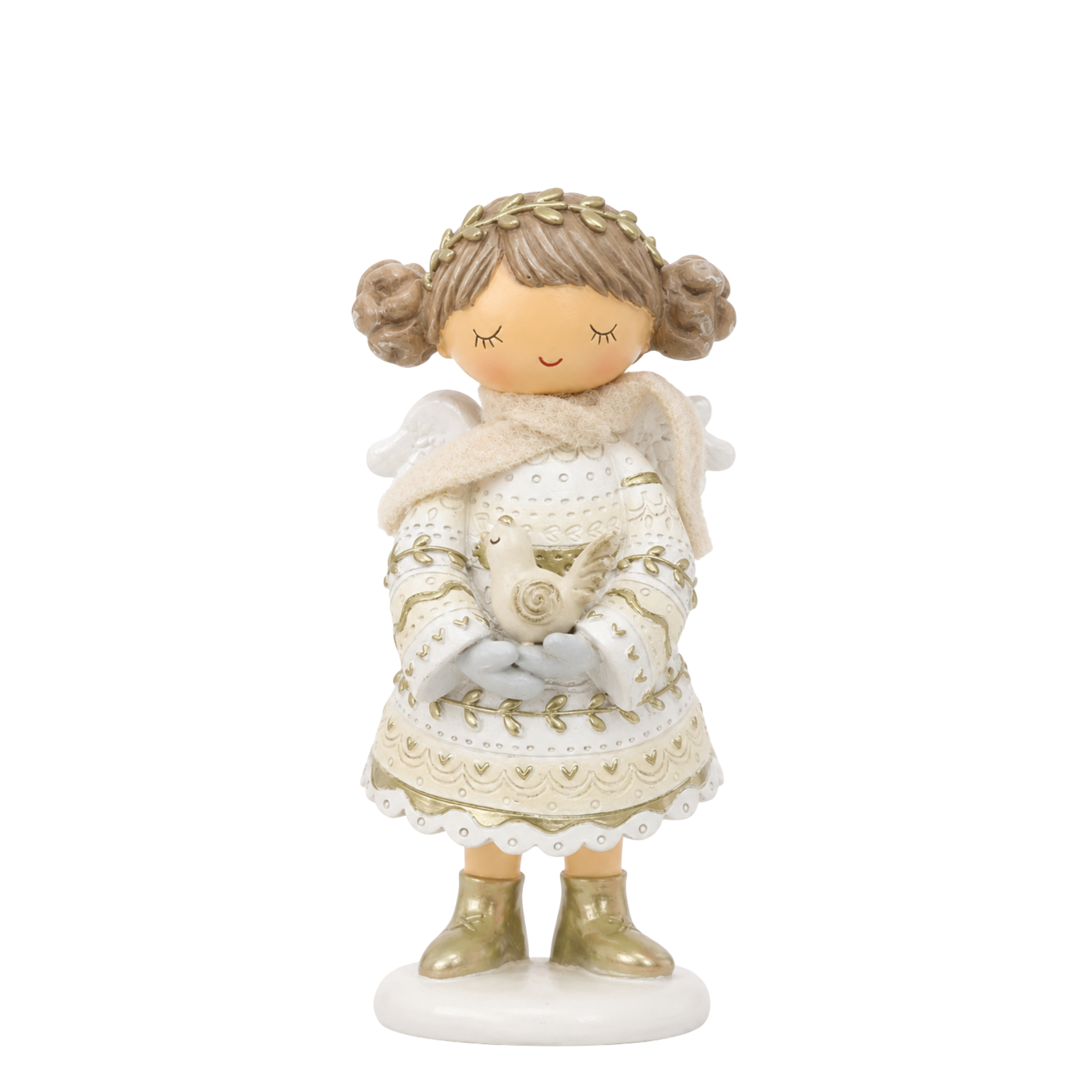 Figurine ange à l'oiseau de noël décorative artificielle H19 ELFIE, SIA