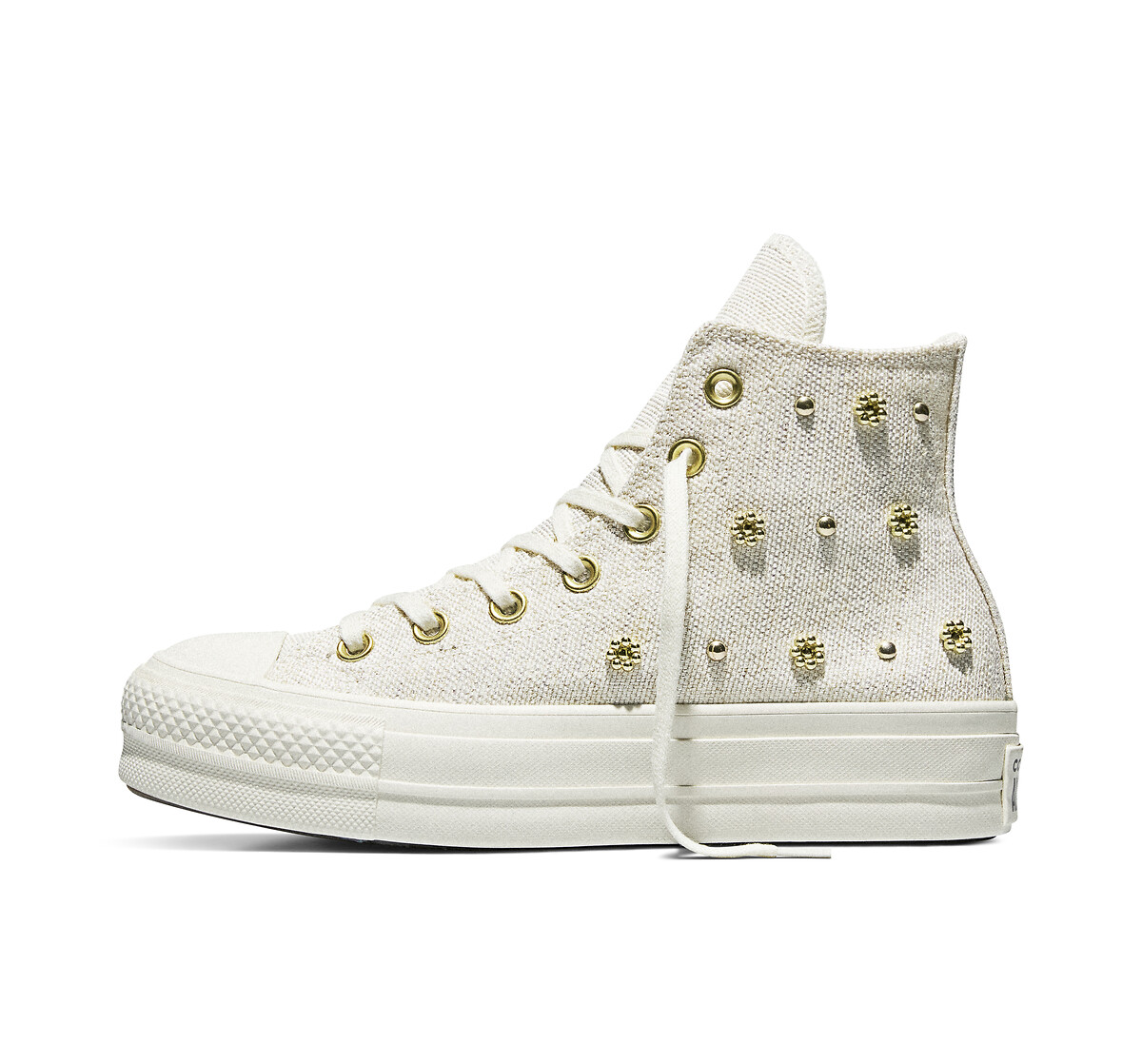 Converse Zapatillas CHUCK TAYLOR ALL STAR LIFT HI SHINY HEATHERED CANVAS STUDS — photo 4