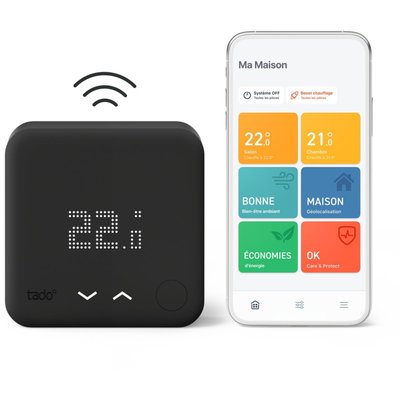 Thermostat connecté connecté Sans fil Kit V3+ Noir TADO