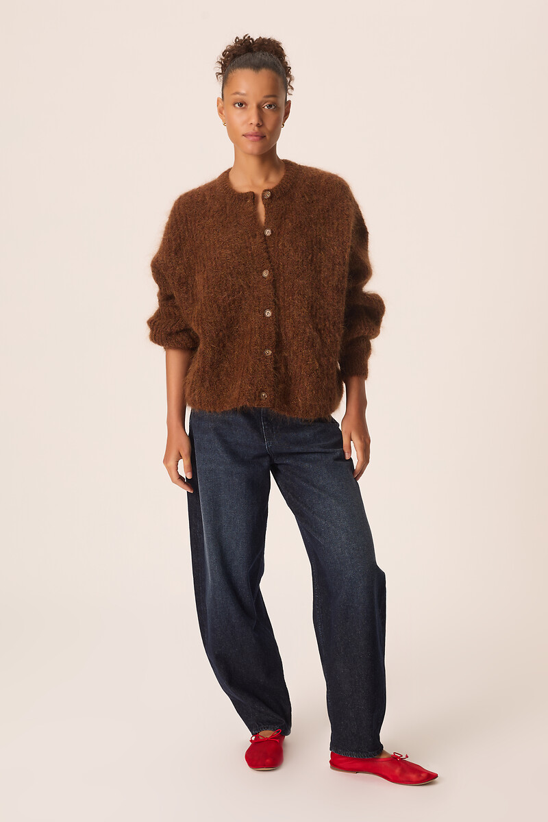 Cardigan col rond en mohair mélangé, ALMA, DES PETITS HAUTS