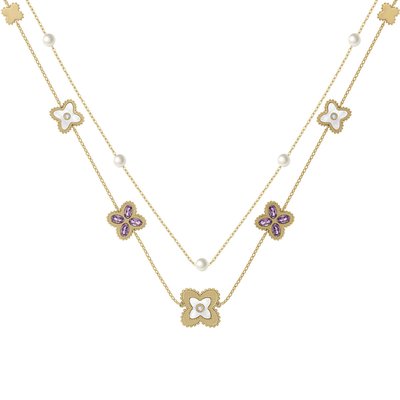 Clarence House 18ct Gold Plated Purple Stone Necklace RADLEY LONDON