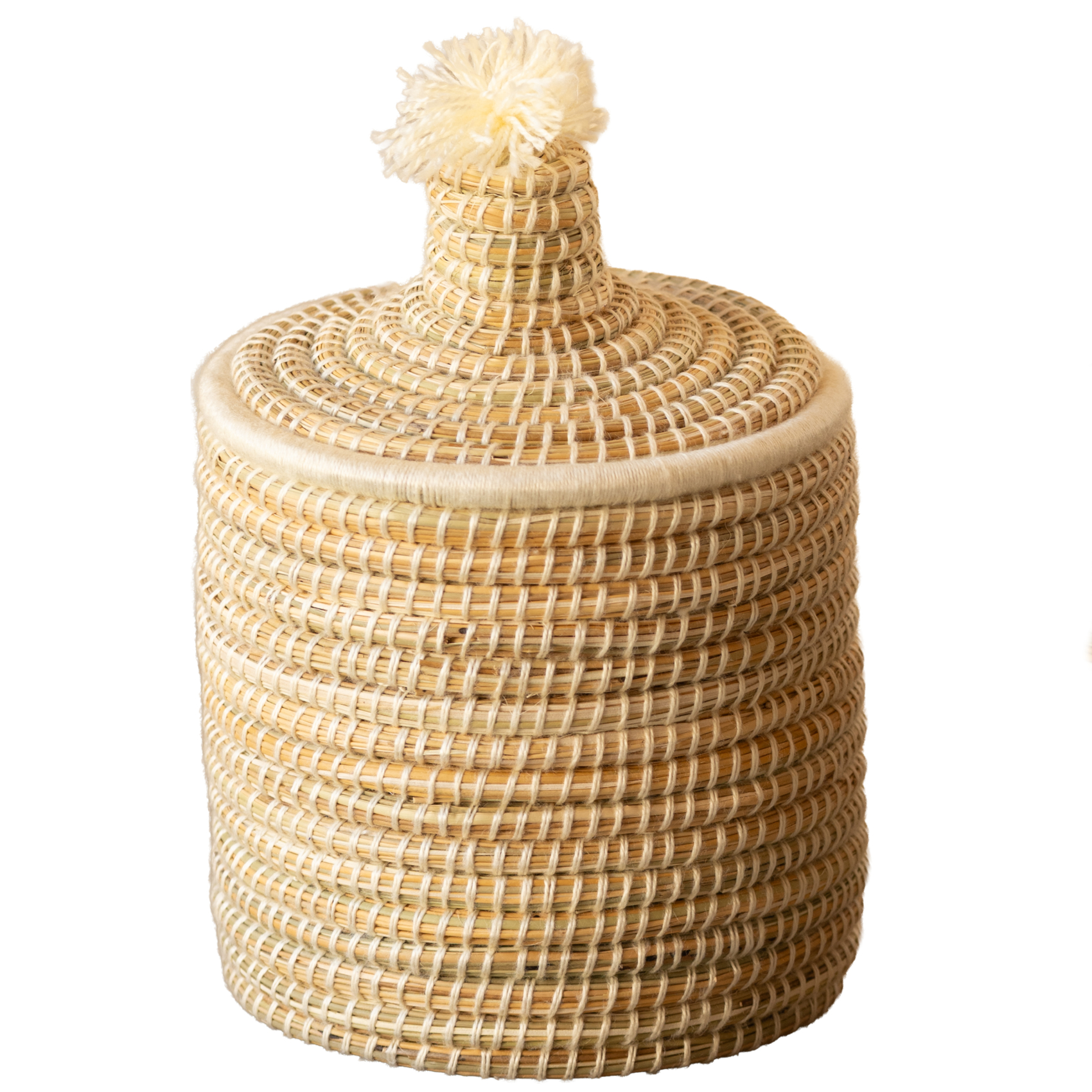 Panier avec couvercle laine - LOJI, HOME MAISON