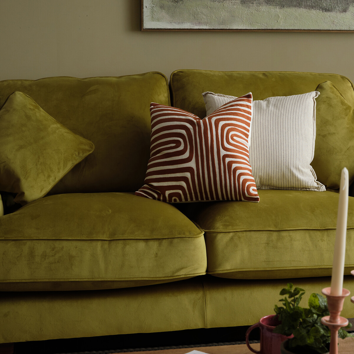 Bosie Ozella Rust And White Cushion, ÉDITÉ