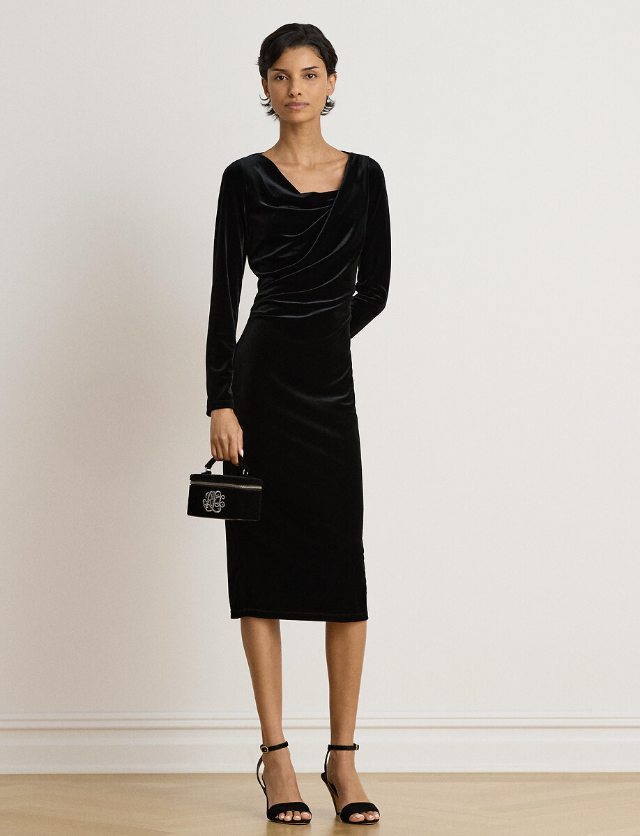 Robe manches longues, en velours, LAUREN RALPH LAUREN