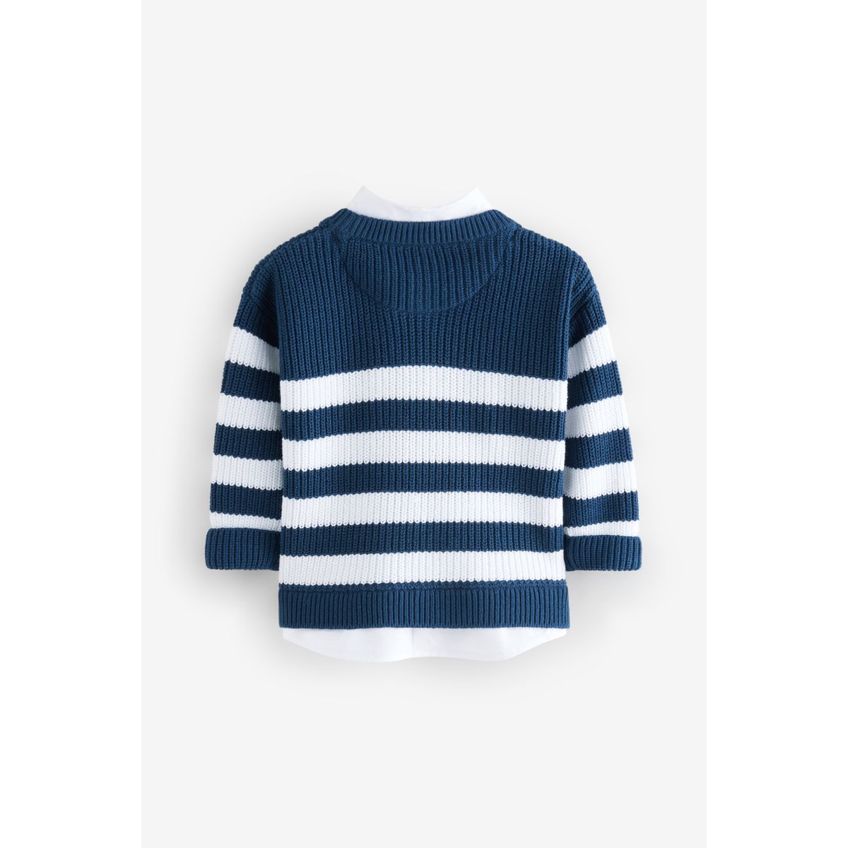 Doudou plat carré bleu marine blanc rayé VERTBAUDET