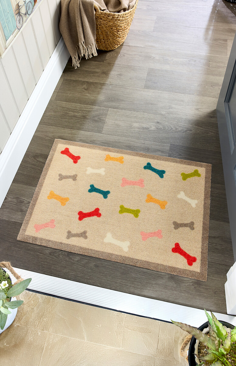 Multi Bones Stain Resistant Pet Mat 50x75cm, HOWLER & SCRATCH