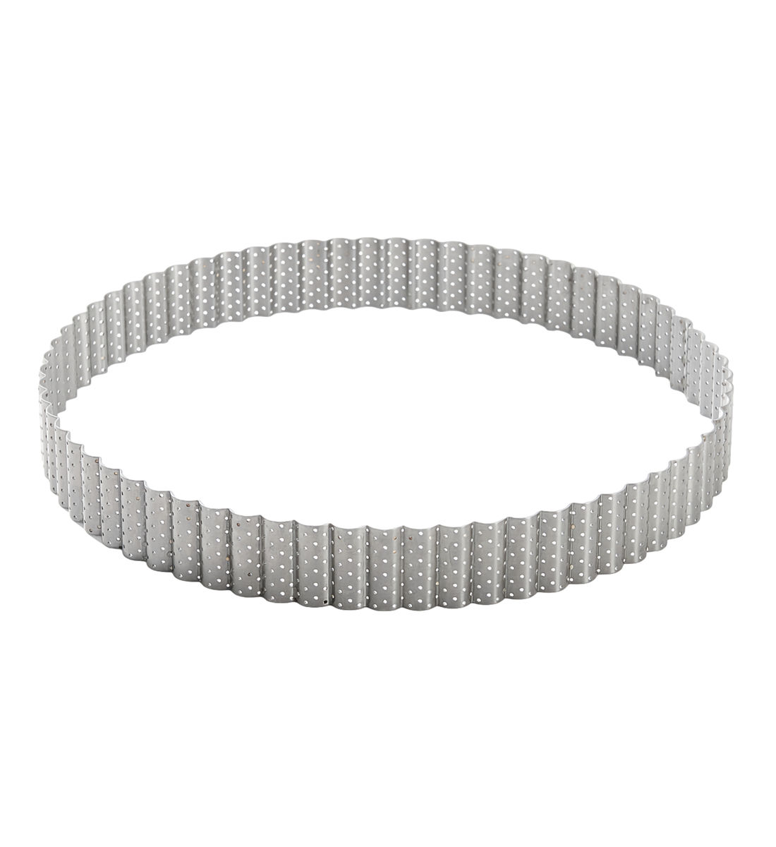 Cercle à tarte perforé cannelé ø24 cm - acier inoxydable, DE BUYER