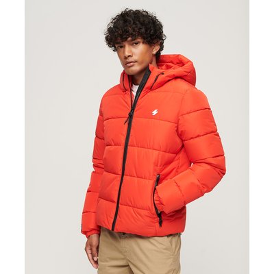 Sports Hooded Padded Jacket with Embroidered Logos SUPERDRY