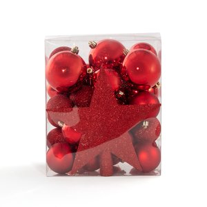 Caspar Box of 33 Red Christmas Baubles LA REDOUTE INTERIEURS image